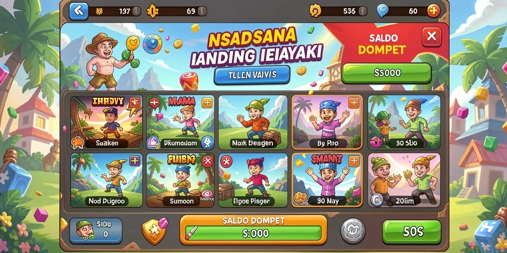 Tampilan awal yang menarik dengan karakter utama.
