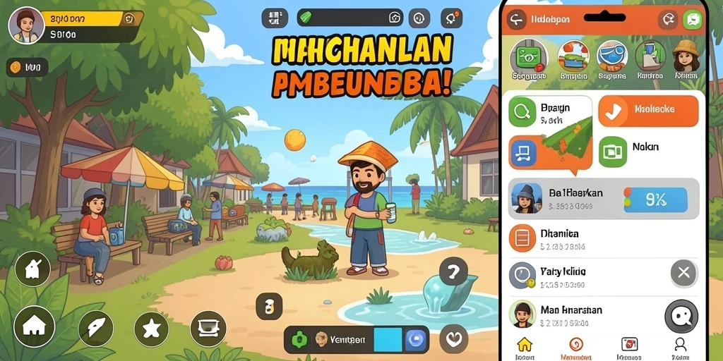 Screenshot menunjukkan gameplay yang memukau dan dinamis.